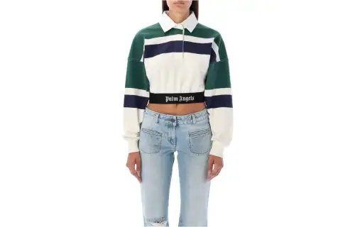 PALM ANGELS Polo Shirts Women's Butter Polo Collar Moderate Straight Fit