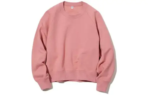 UNIQLO Sweatshirts Women's Pink Crew Neck Moderate Regular
