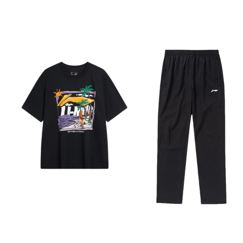 Li Ning Casual Sportswear Men’s Crew Neck Moderate