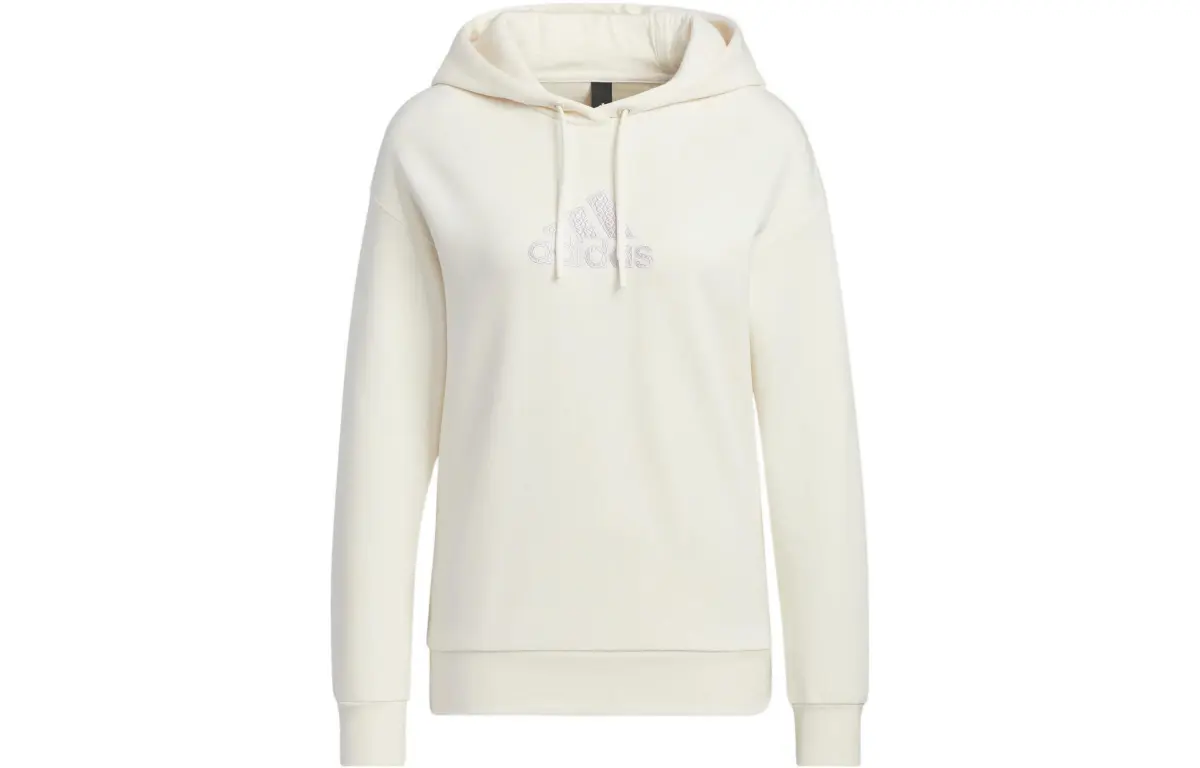 Adidas Sweatshirts Women's Pink White Hooded Moderate Straight Fit