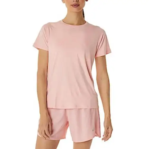 ASICS T Shirts Women's Pink Crew Neck Thin