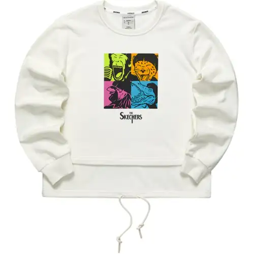 Skechers Laughing Monster Sweatshirt Women's Marshmallow White