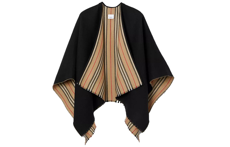 【Previous Season】Icon stripe detail wool cape