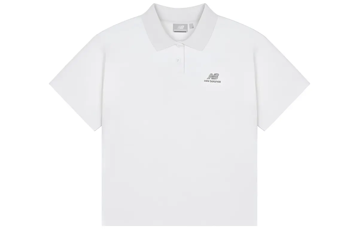 New Balance Polo Shirts Women's Gray Polo Collar Moderate Straight Fit