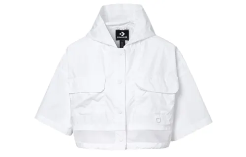 Converse Jackets Women's White Crew Neck Moderate Other