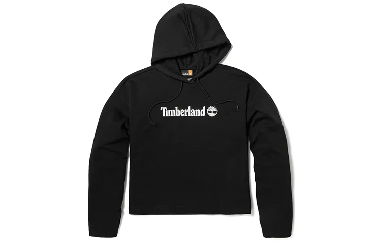 Timberland Sweatshirts Women's Black Hooded Thin Straight Fit