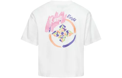 EVISU T Shirts Women's White Crew Neck Moderate Straight Fit