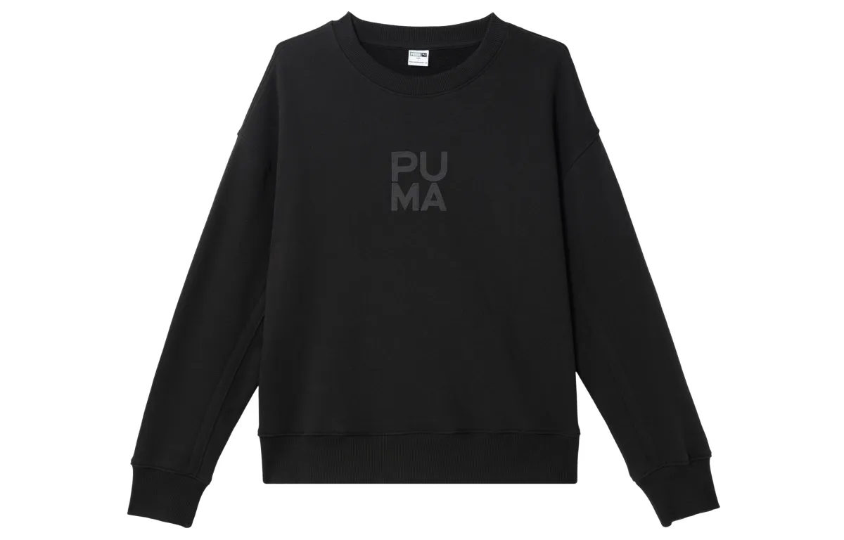PUMA Infused Crew Sweatshirts Women's Black Crew Neck Moderate Regular