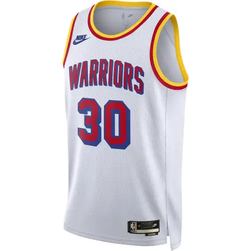 Nike Golden State WarriorsDRI-FIT NBA Stephen Curry Hardwood Classics Series Pullover Round Neck Breathable Mesh Basketball Vest Men's White