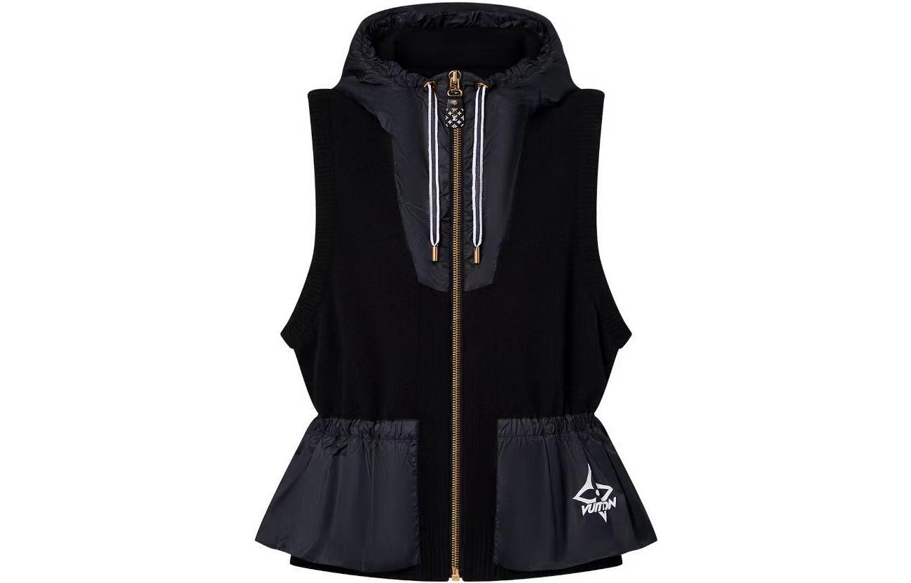 LOUIS VUITTON Nylon Insert Sleeveless Peplum Jacket