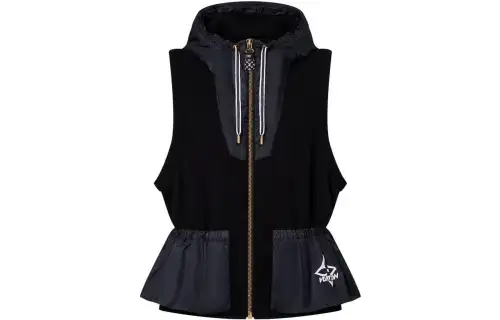 LOUIS VUITTON Nylon Insert Sleeveless Peplum Jacket