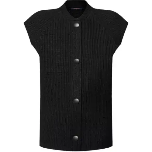 LOUIS VUITTON Sleeveless Ribbed Knit Cardigan