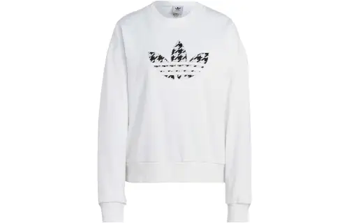 Adidas Originals Sweatshirts Women's White Crew Neck Moderate Regular