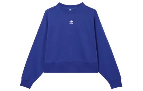 Adidas Originals Sweatshirts Women's Fluorescent Blue Crew Neck Moderate Regular