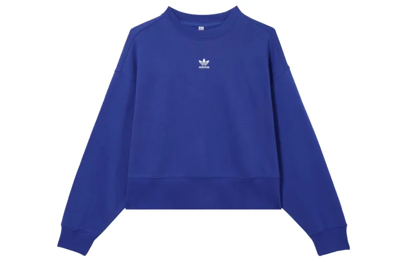 Adidas Originals Sweatshirts Women's Fluorescent Blue Crew Neck Moderate Regular