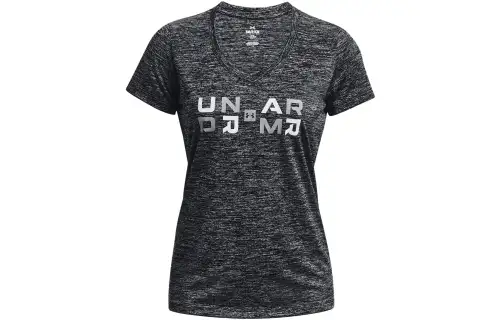 Under Armour T Shirts Women's Black V Neck Moderate Straight Fit