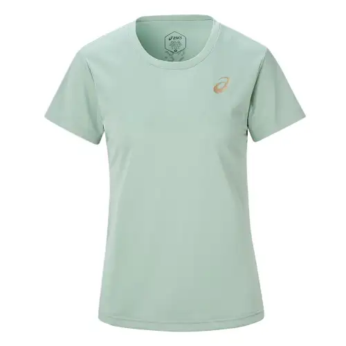 ASICS T Shirts Women's Green Crew Neck Moderate Other