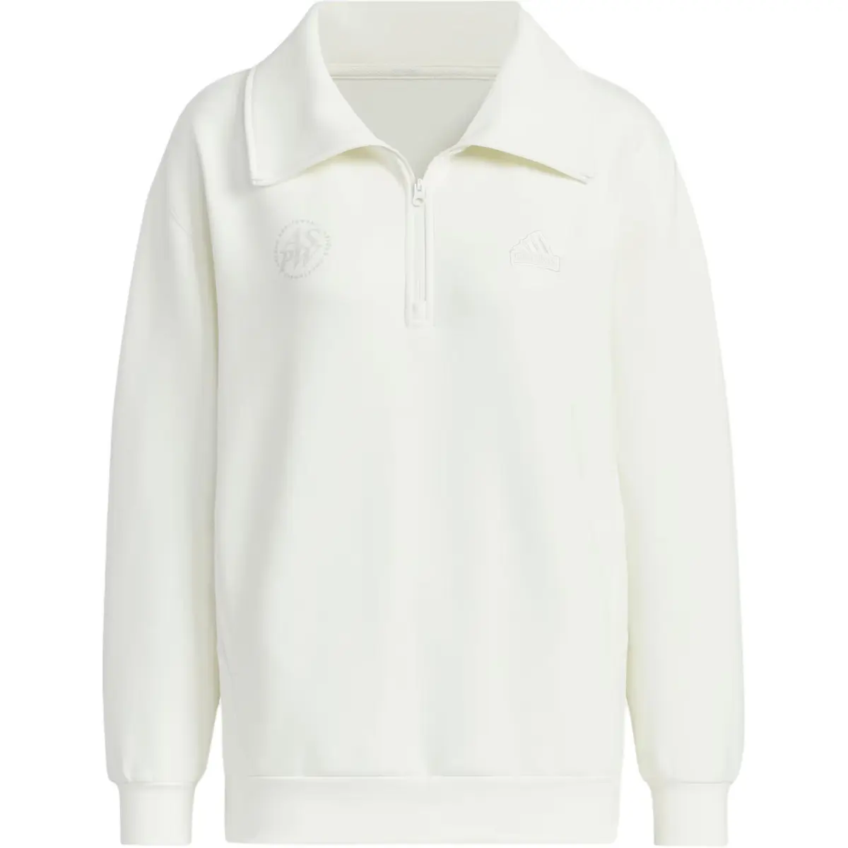 Adidas Lounge HALF ZIP SWEATSHIRT HOODIE Sweatshirt Women's White