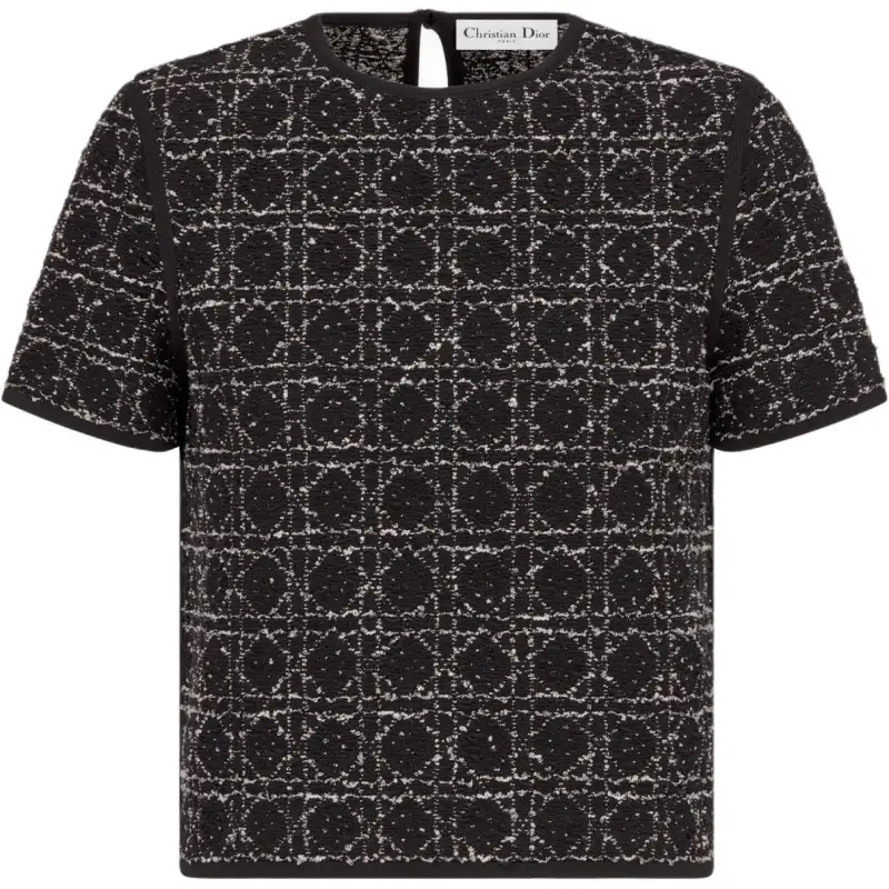 DIOR T Shirts Women's Black Crew Neck Moderate Straight Fit
