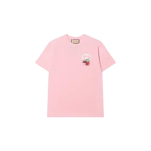 GUCCI Drop Shoulder Sleeve T Shirt Women's Pink