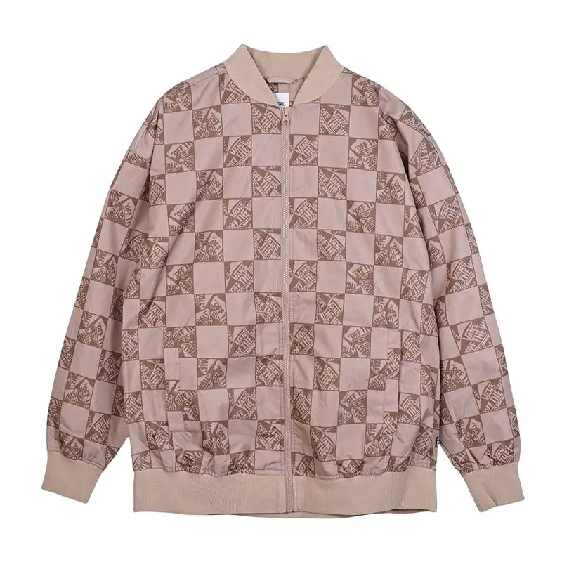 Vans Off THE WALLCheck SKATE BOM Jacket Women's Khaki Brown