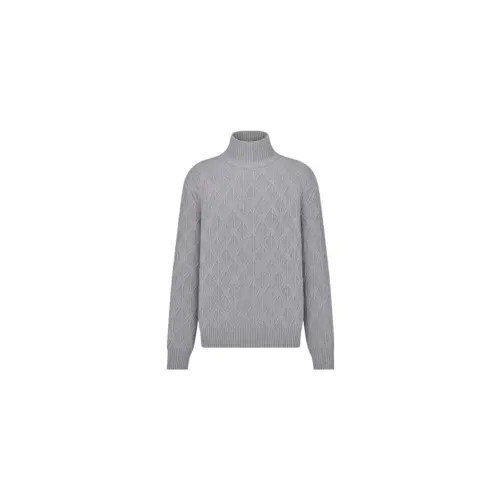 DIOR Cashmere Sweaters Men's Gray Turtleneck Moderate