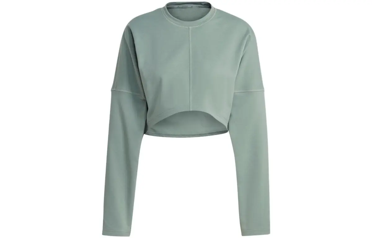 Adidas Sweatshirts Women's Silver Green Crew Neck Moderate Regular