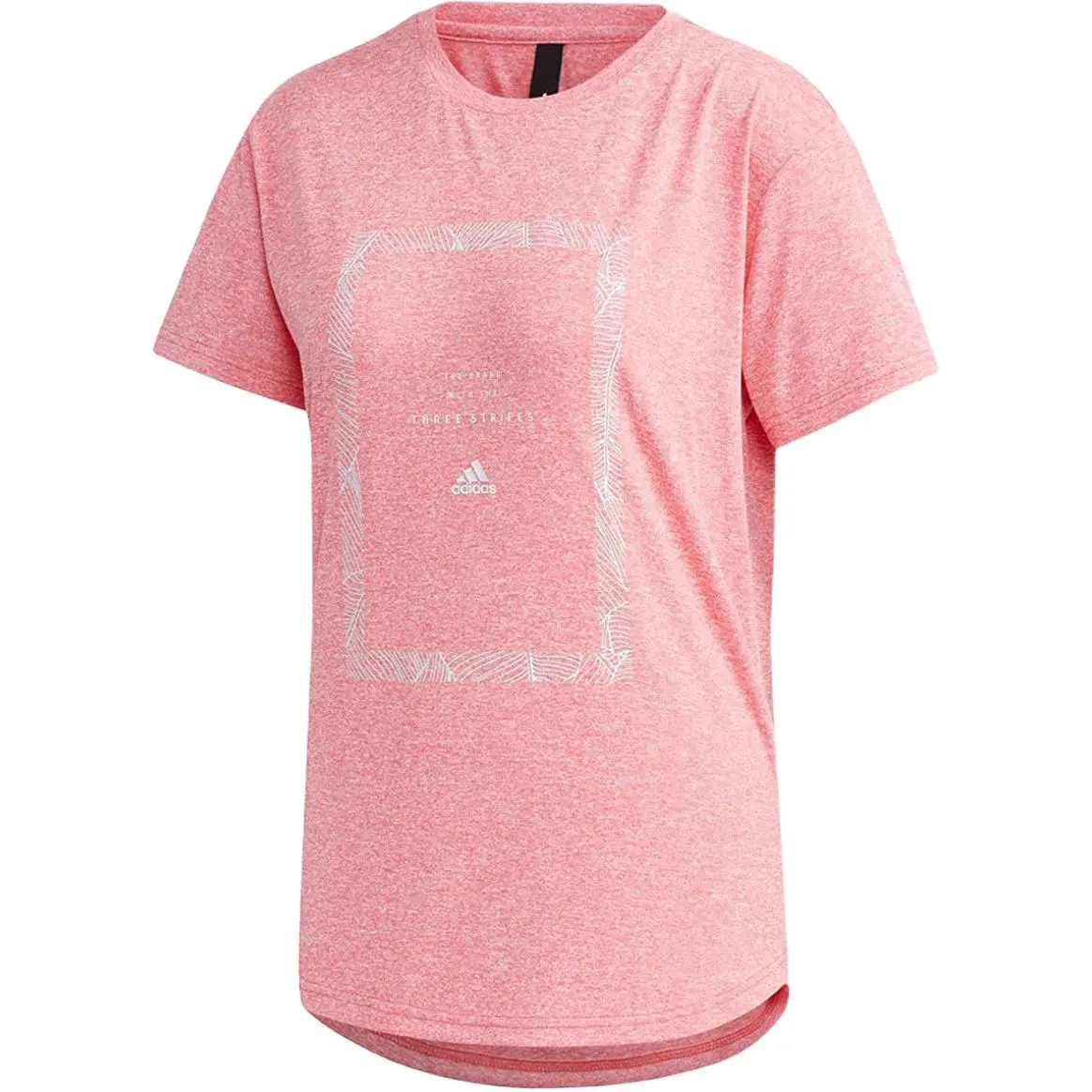 Adidas T-Shirts Women's Pink Crew Neck Moderate Straight Fit