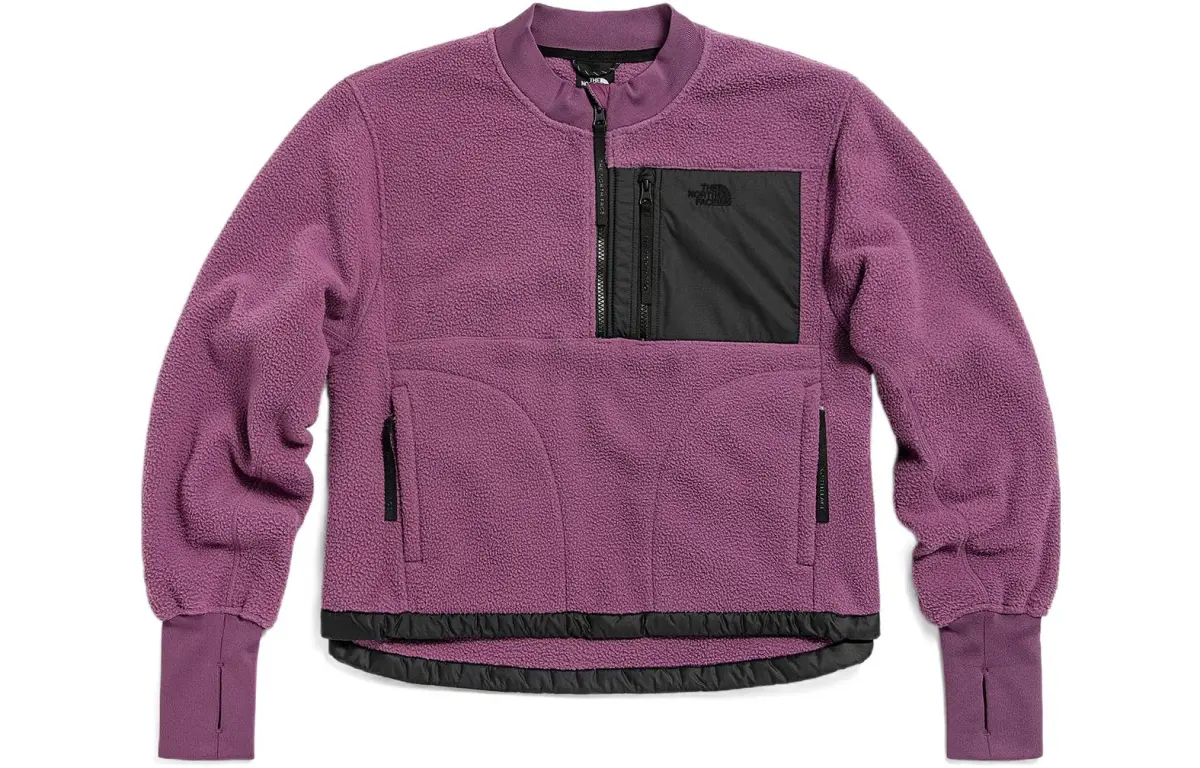 THE NORTH FACE Fleece Tops Women's Purple Half-Turtleneck Moderate Regular