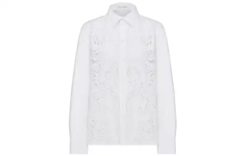 DIOR Shirts Women's White Lapel Moderate