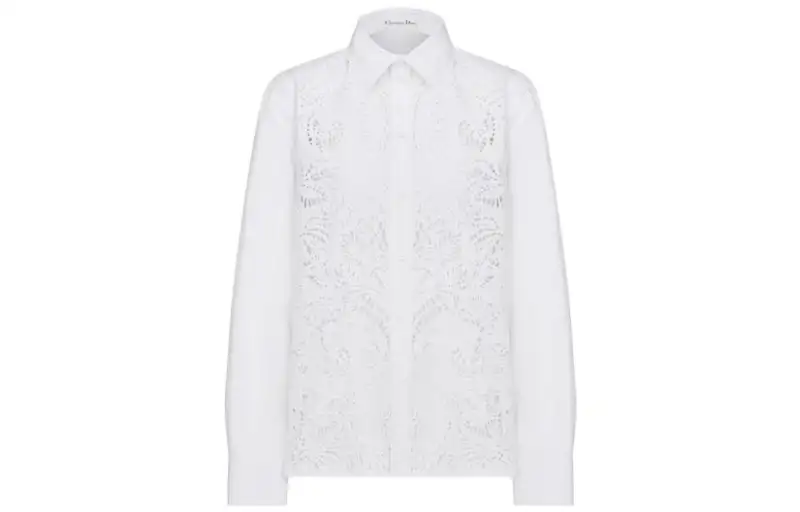 DIOR Shirts Women's White Lapel Moderate