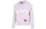 Nike Women'ss Letter Print Casual Hooded Sweatshirt Purple