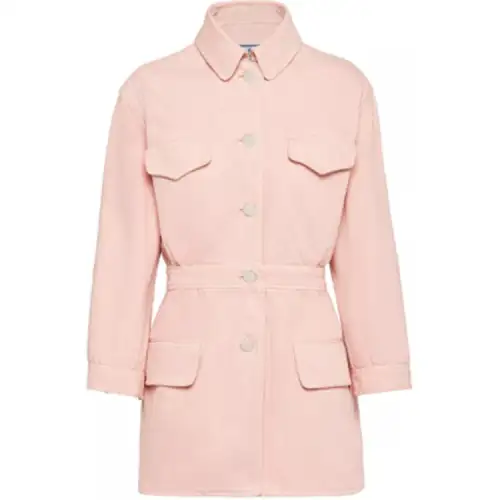 PRADA Jackets Women's Pink Lapel Moderate Other