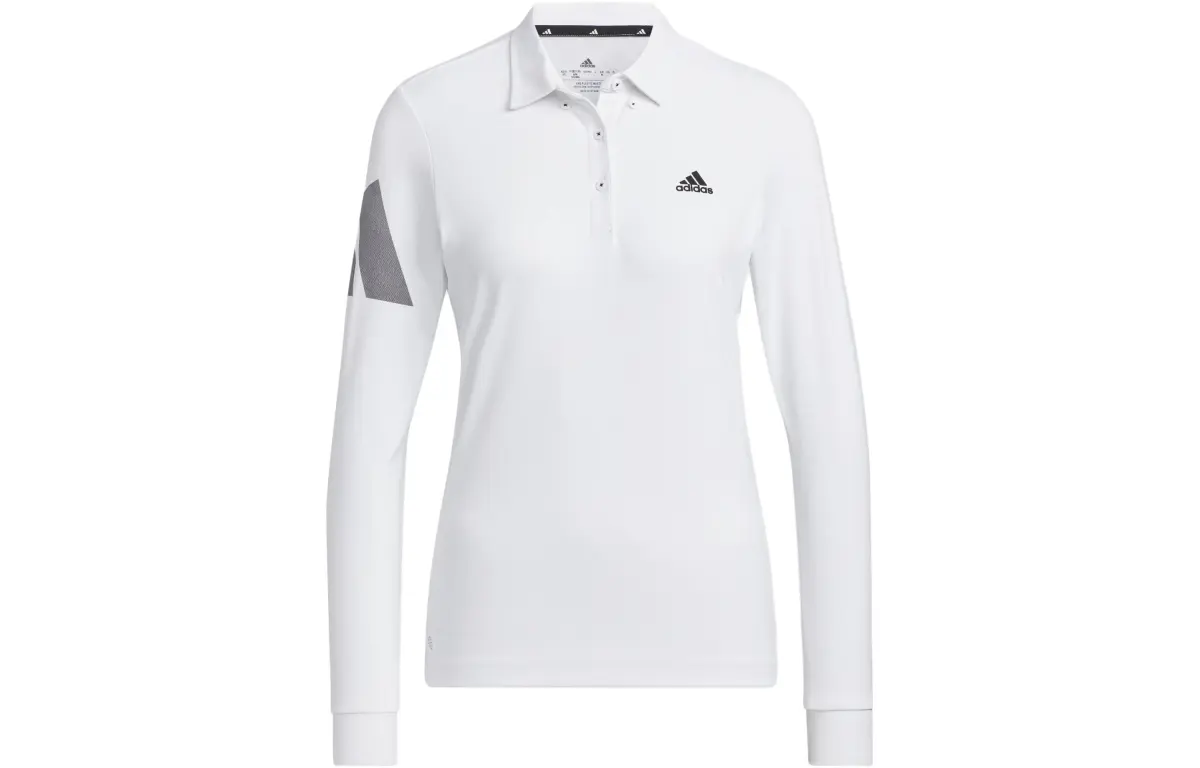 Adidas Polo Shirts Women's White Polo Collar Moderate Nipped-in Waist