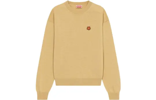 KENZO Cashmere Sweaters Women's Light Coffee Crew Neck Moderate