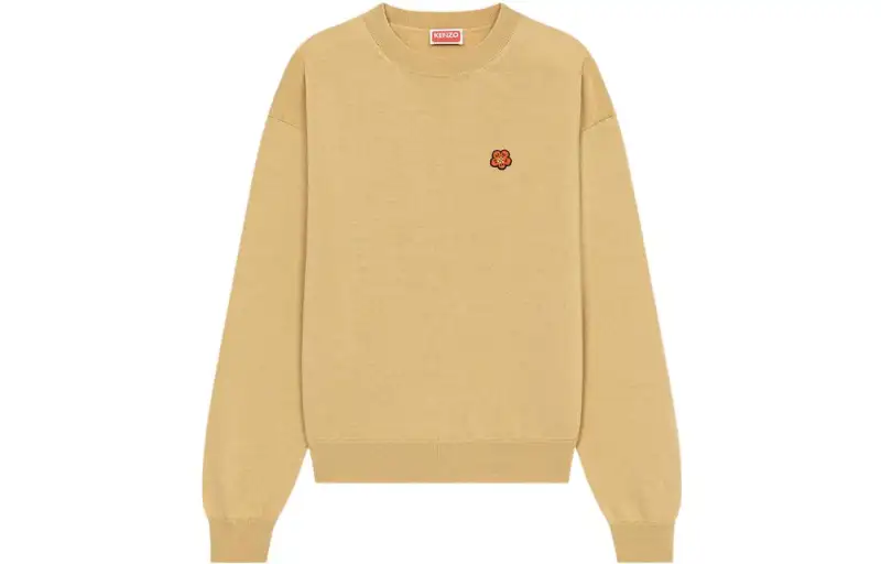KENZO Cashmere Sweaters Women's Light Coffee Crew Neck Moderate