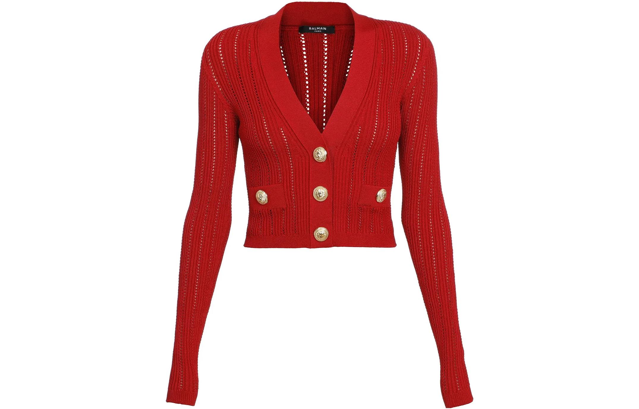 Женский кардиган BALMAIN Knit (красный)