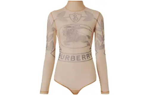 Burberry Bodysuits Women's Beige Turtleneck Straight Fit