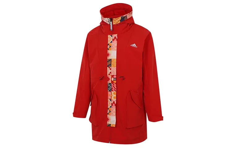 Adidas CNY Long Jkt Year Of The Tiger Limited, Fleece Lined Thermal Mid Length Woven Hooded Jacket Winter Women's