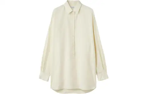 Loro Piana Shirts Women's Beige Yellow Lapel Moderate Other