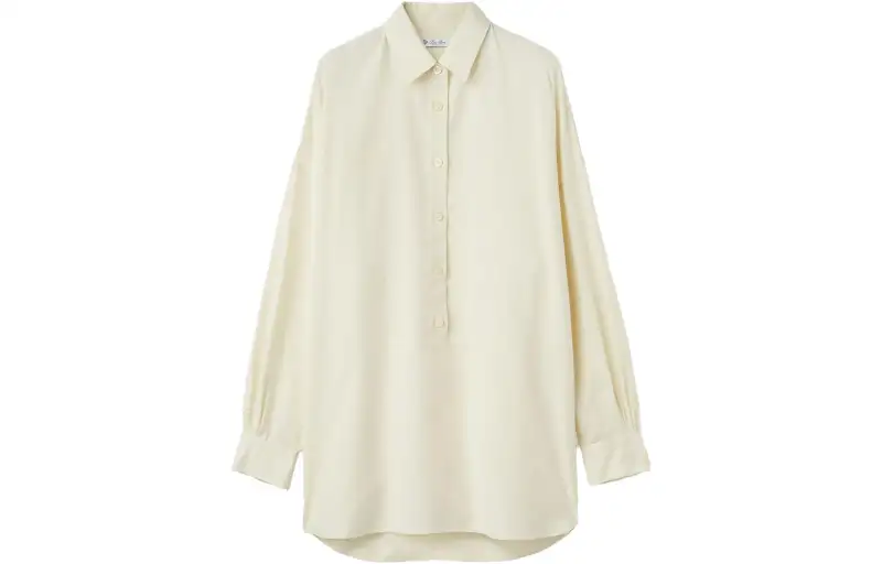 Loro Piana Shirts Women's Beige Yellow Lapel Moderate Other
