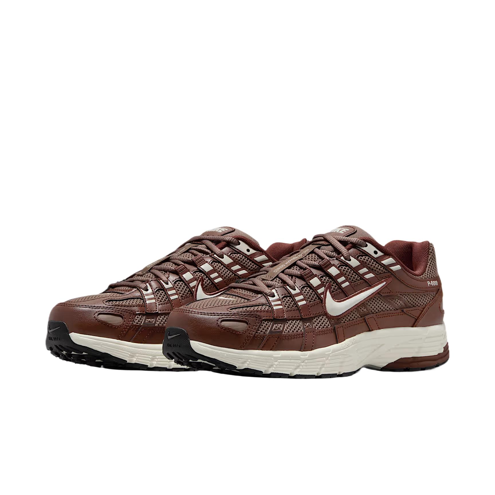 Nike P 6000 Textile, Synthetic Leather, Leather Support Low top Casual Running Shoes Women’s Brown