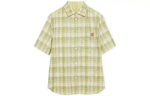 LOEWE Shirts Women's Green Lapel Moderate Shirt