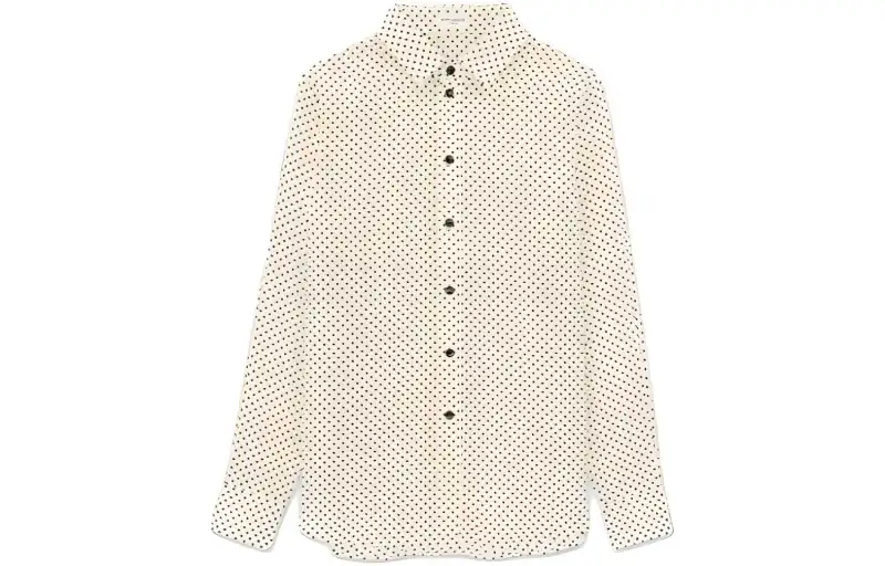 SAINT LAURENT Polka Dot Printed Button-Up Shirt