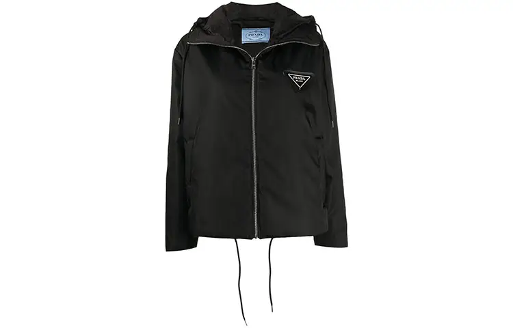 PRADA Jackets Women's Black Hooded Moderate Other