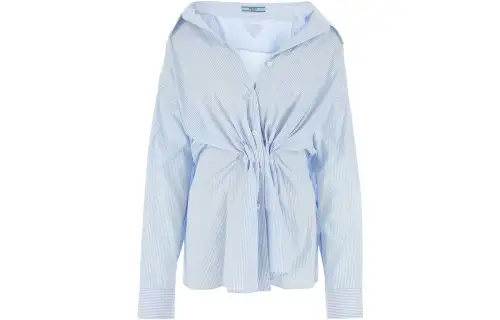 PRADA Shirts Women's Blue Lapel Moderate Other