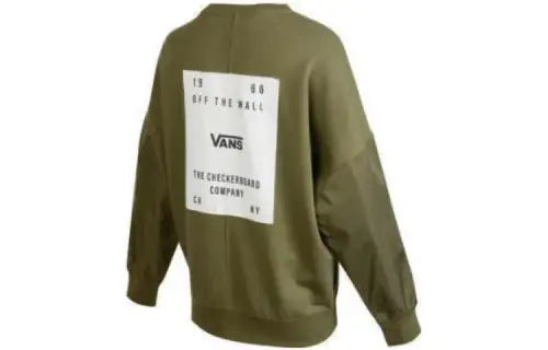 Vans Sweatshirts Women's Green Crew Neck Moderate Regular