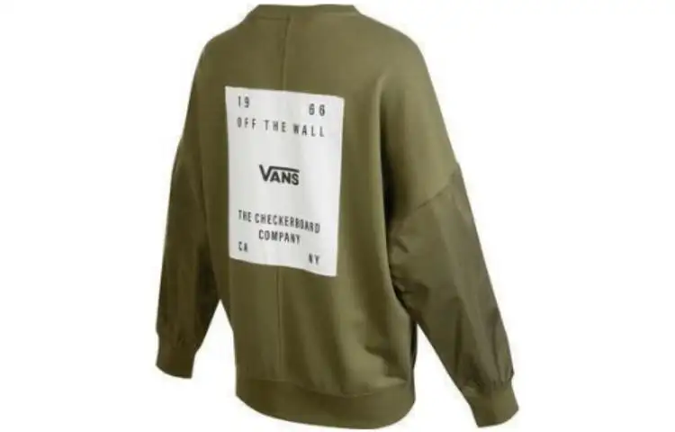 Vans Sweatshirts Women's Green Crew Neck Moderate Regular
