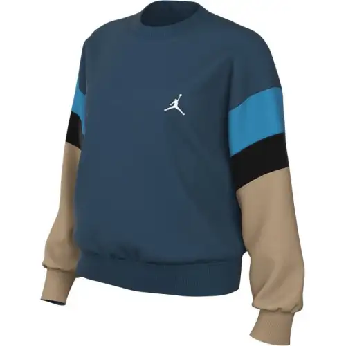 Jordan Brooklyn Fleece Sweatshirts Women's Blue Crew Neck Moderate Regular