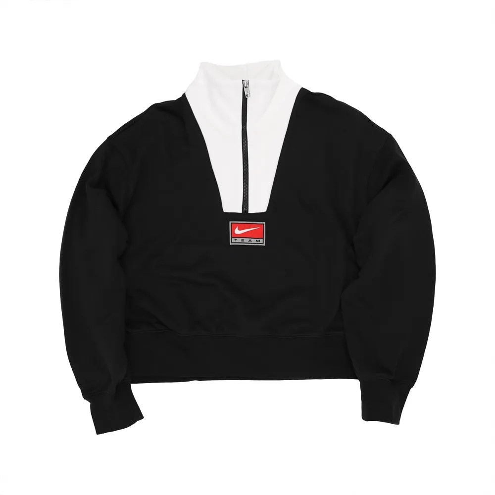 Nike Sweatshirts Women's Black White Stand Collar Moderate Regular